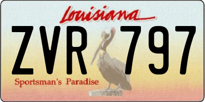 LA license plate ZVR797