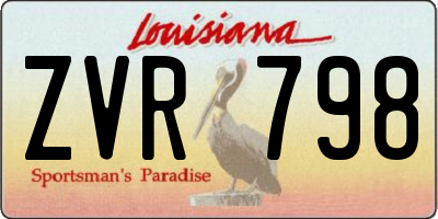 LA license plate ZVR798