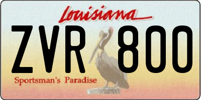 LA license plate ZVR800