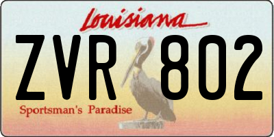 LA license plate ZVR802