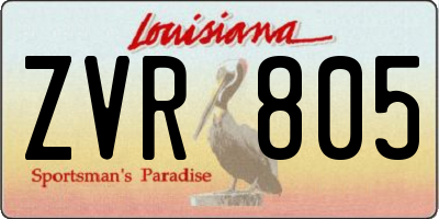 LA license plate ZVR805