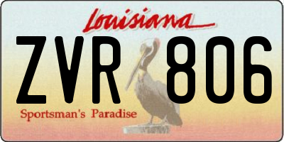 LA license plate ZVR806
