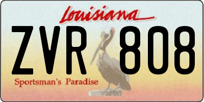 LA license plate ZVR808