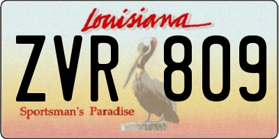 LA license plate ZVR809