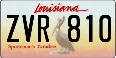 LA license plate ZVR810