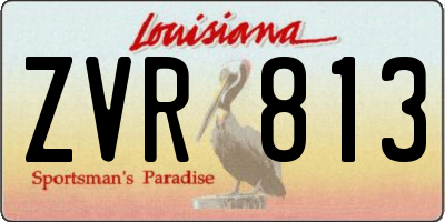 LA license plate ZVR813