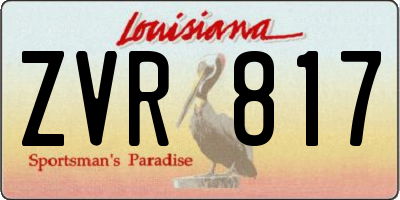 LA license plate ZVR817
