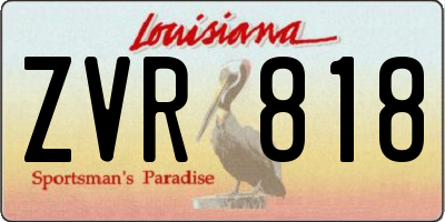 LA license plate ZVR818