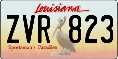 LA license plate ZVR823