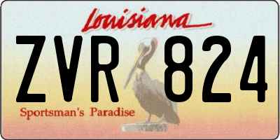 LA license plate ZVR824