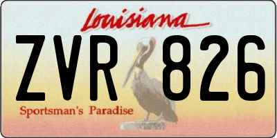LA license plate ZVR826