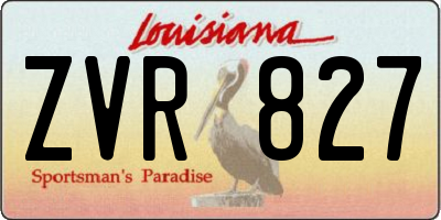 LA license plate ZVR827