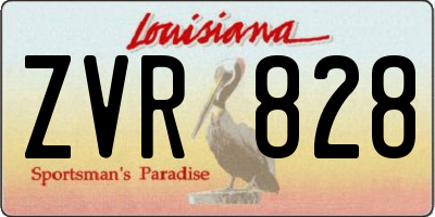 LA license plate ZVR828