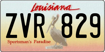 LA license plate ZVR829