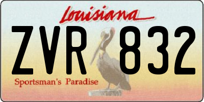 LA license plate ZVR832