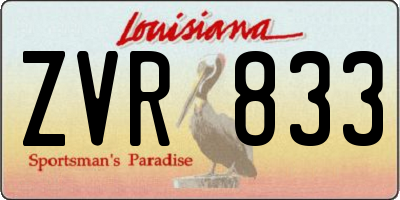 LA license plate ZVR833