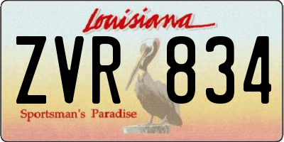 LA license plate ZVR834