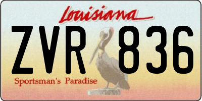 LA license plate ZVR836