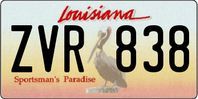 LA license plate ZVR838