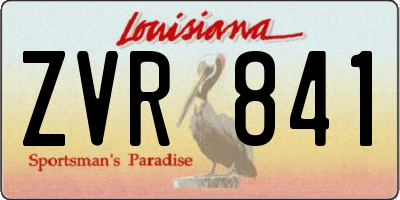 LA license plate ZVR841