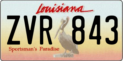 LA license plate ZVR843