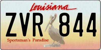 LA license plate ZVR844