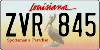 LA license plate ZVR845