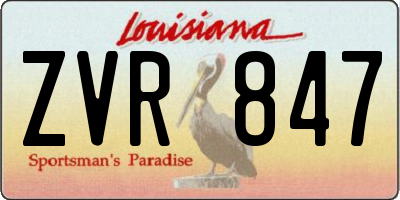 LA license plate ZVR847