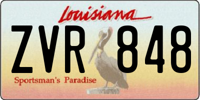 LA license plate ZVR848