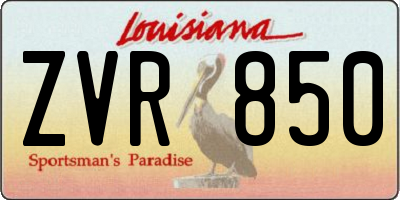 LA license plate ZVR850