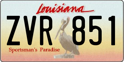 LA license plate ZVR851