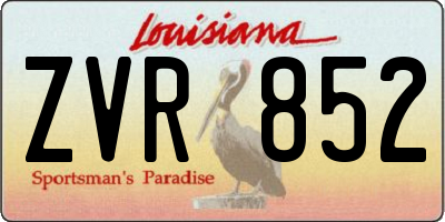 LA license plate ZVR852