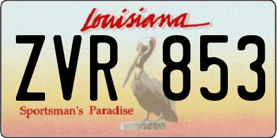 LA license plate ZVR853