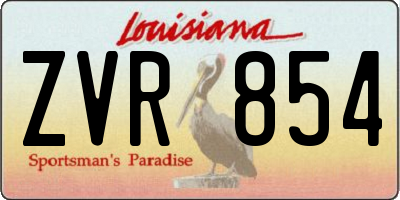 LA license plate ZVR854