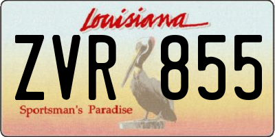 LA license plate ZVR855