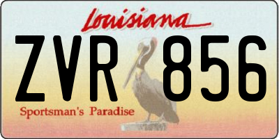 LA license plate ZVR856