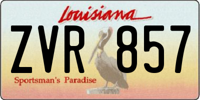 LA license plate ZVR857