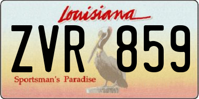 LA license plate ZVR859