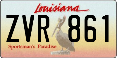 LA license plate ZVR861