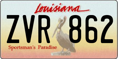 LA license plate ZVR862