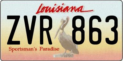 LA license plate ZVR863