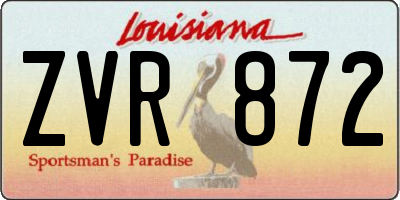 LA license plate ZVR872