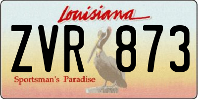 LA license plate ZVR873