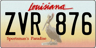 LA license plate ZVR876