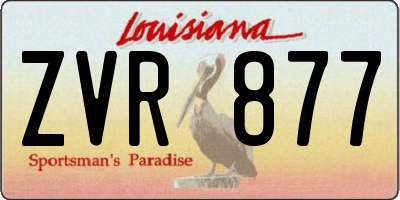 LA license plate ZVR877