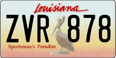 LA license plate ZVR878