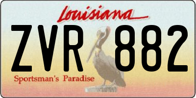 LA license plate ZVR882