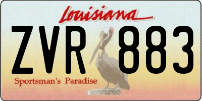 LA license plate ZVR883