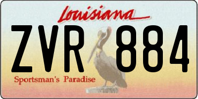 LA license plate ZVR884