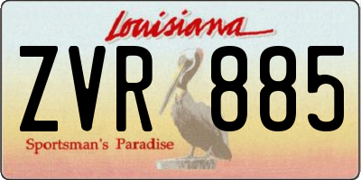 LA license plate ZVR885